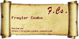 Freyler Csaba névjegykártya